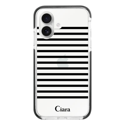 iPhoneケース クッションバンパー 耐衝撃クリアケース ボーダー