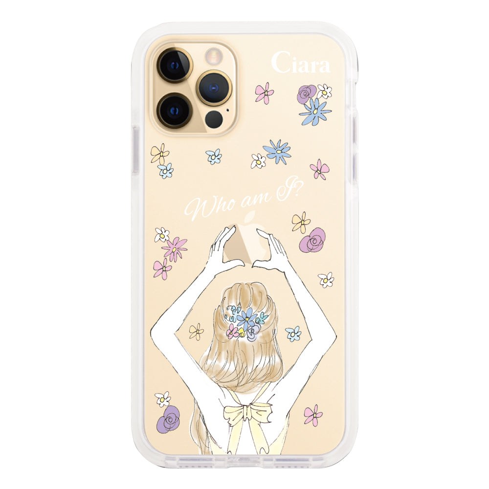iPhone11ProMax クッションバンパー 耐衝撃クリアケース バックショット イエロー