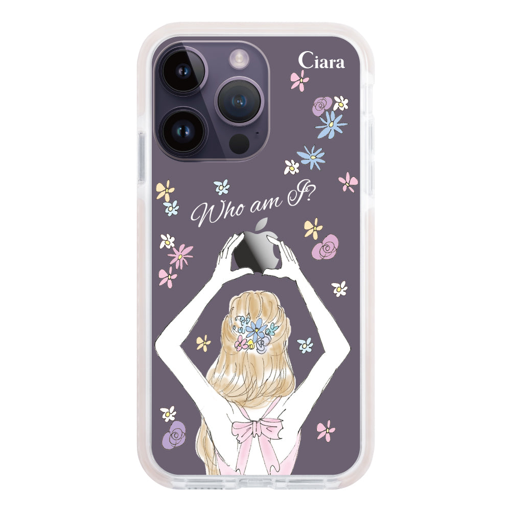 iPhone14ProMax クッションバンパー 耐衝撃クリアケース バックショット ピンク