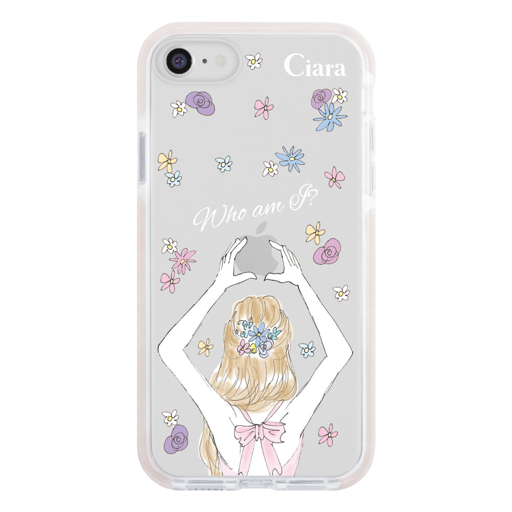 iPhoneSE2/SE3 クッションバンパー 耐衝撃クリアケース バックショット ピンク