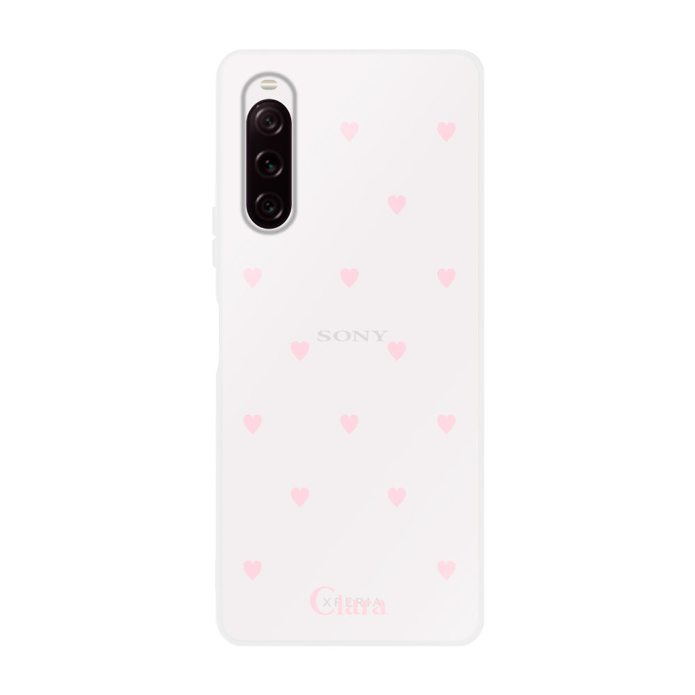 Xperia10Ⅲ クリアケース スウィートハート ピンク
