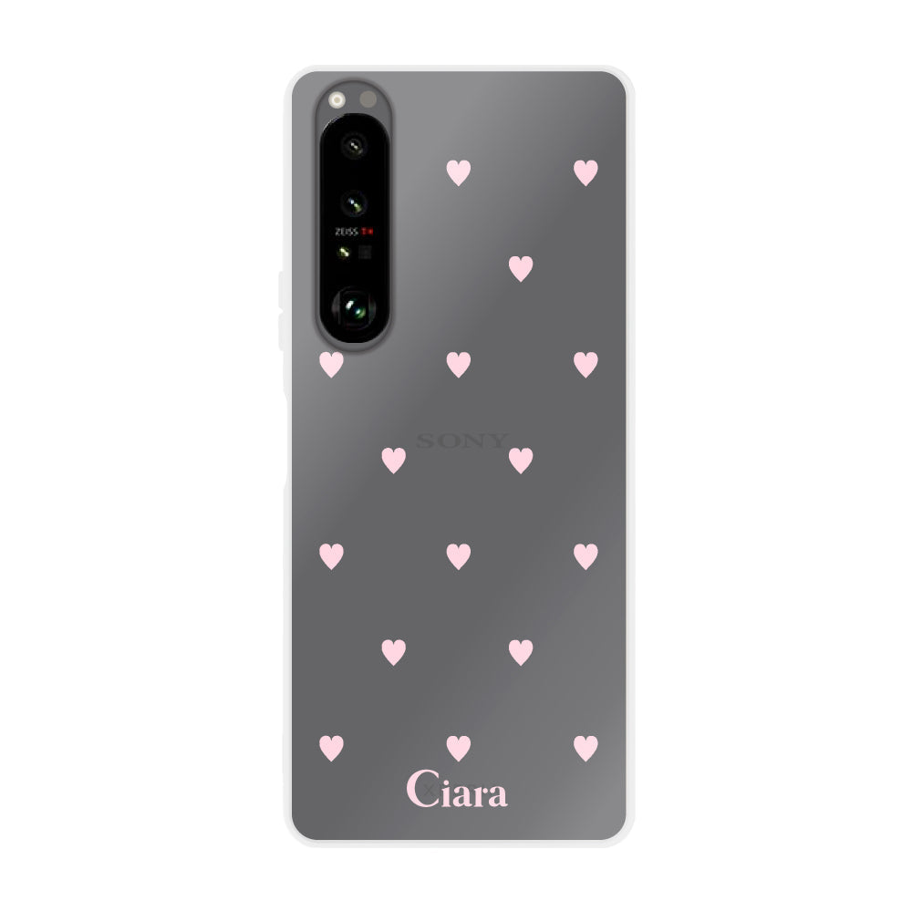 Xperia1Ⅲ クリアケース スウィートハート ピンク