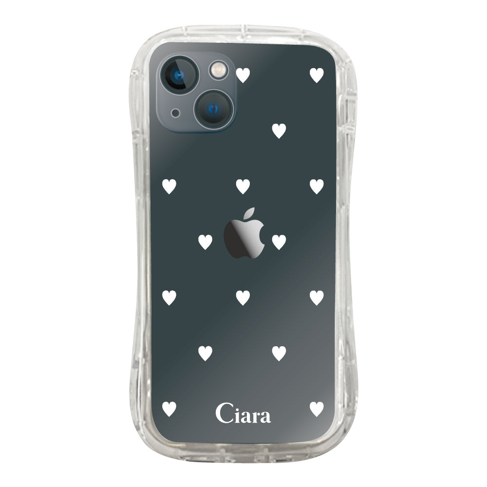 iPhone13mini TPUグリップ クリアケース スウィートハート ホワイト