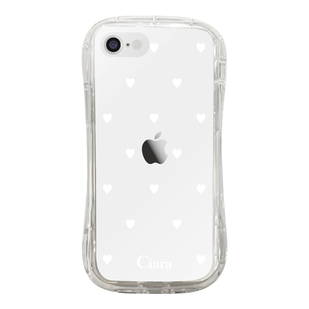 iPhone7/8/SE2/SE3 TPUグリップ クリアケース スウィートハート ホワイト