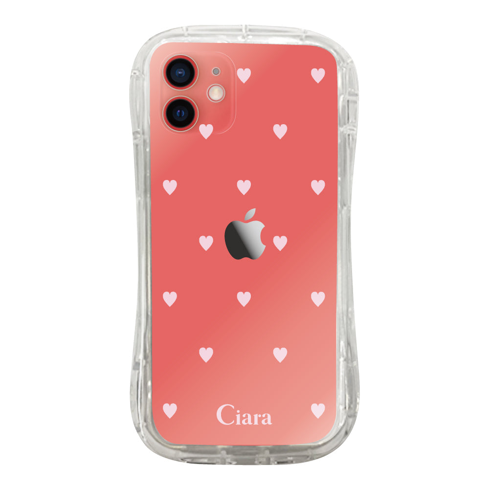 iPhone11 TPUグリップ クリアケース スウィートハート ピンク