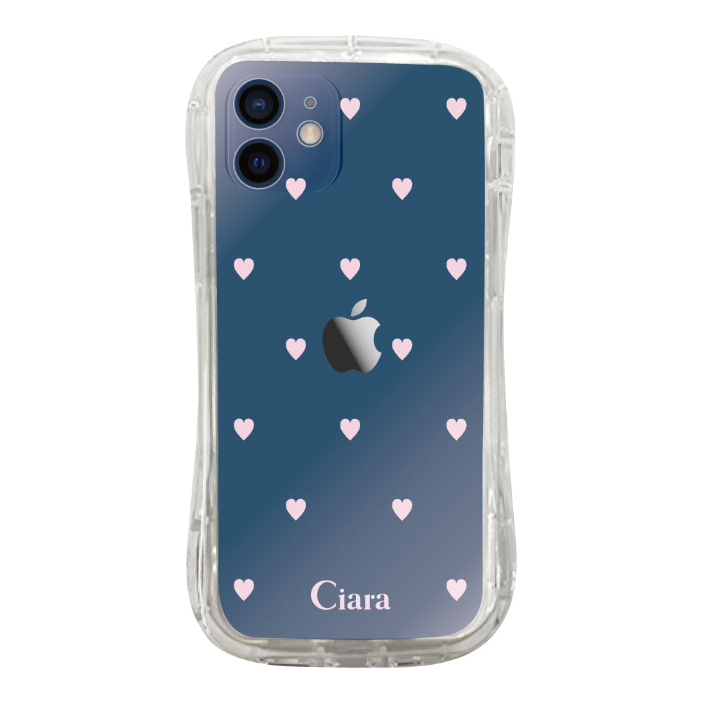 iPhone12 TPUグリップ クリアケース スウィートハート ピンク