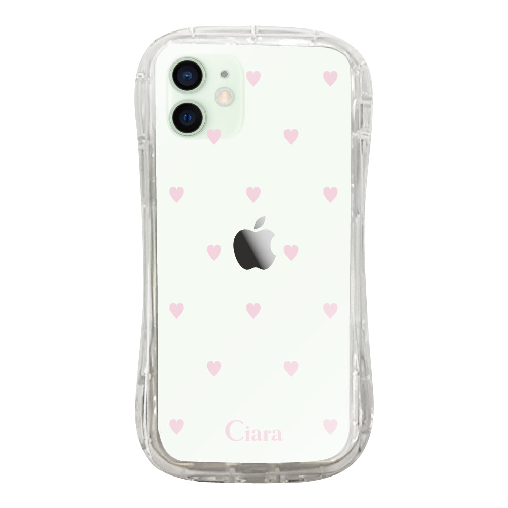 iPhone12mini TPUグリップ クリアケース スウィートハート ピンク