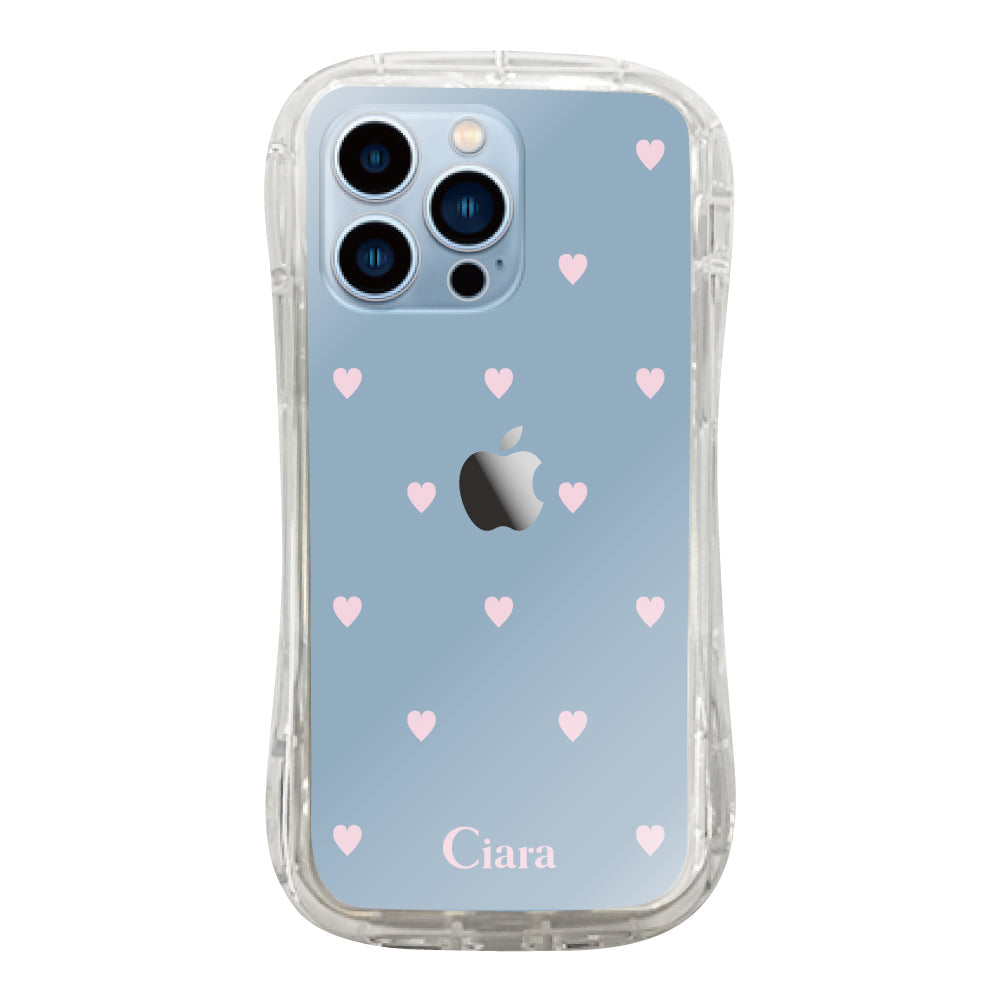 iPhone13ProMax TPUグリップ クリアケース スウィートハート ピンク