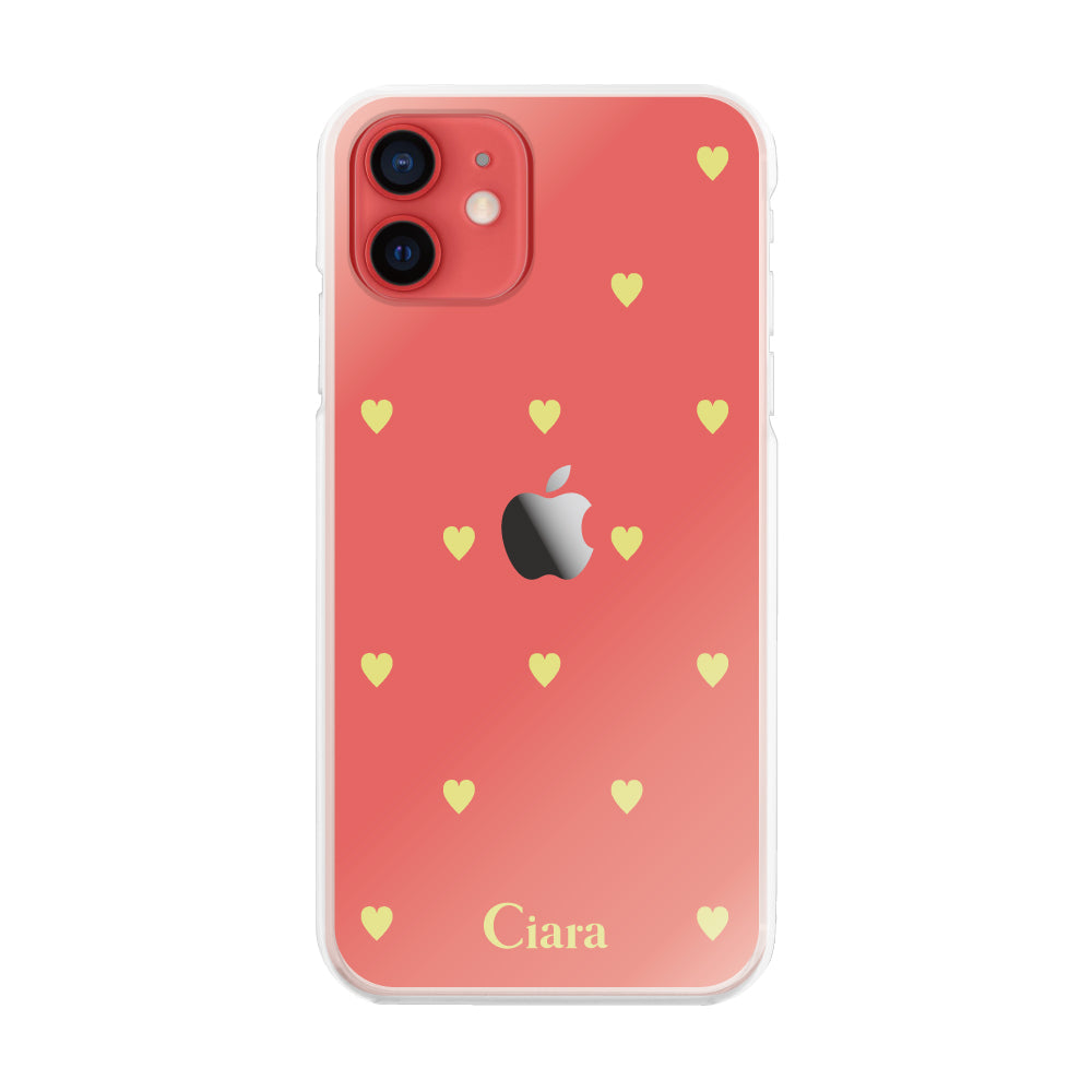 iPhone11ケース ハイブリッド クリアケース スウィートハート イエロー