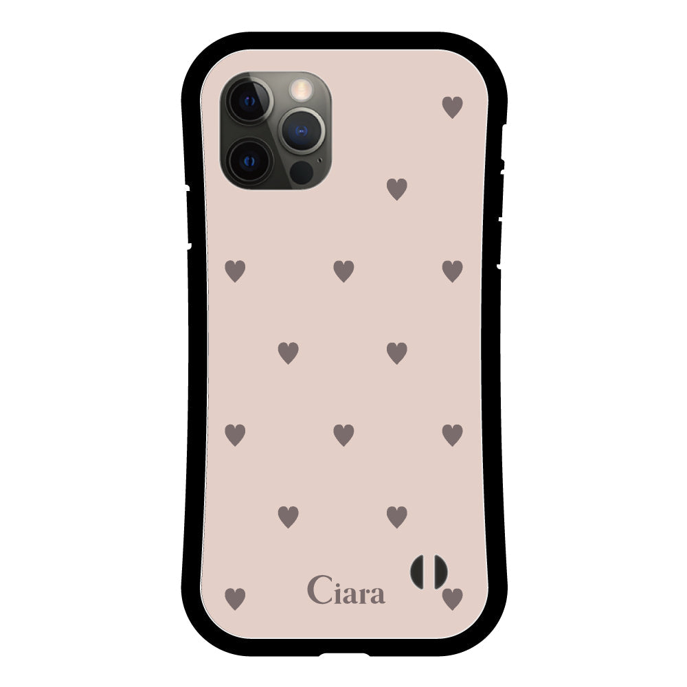 iPhoneX/XS グリップ 耐衝撃ケース スウィートハート ベージュ