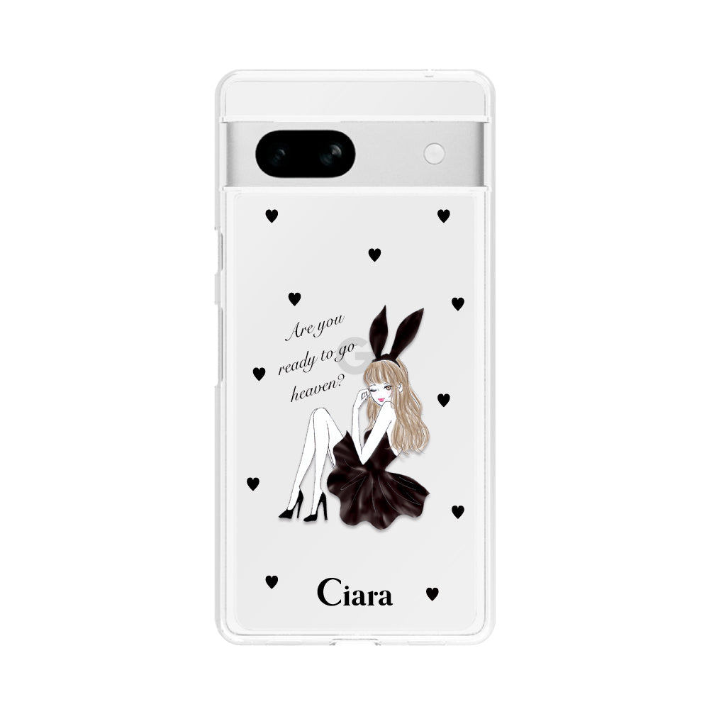 GooglePixel7aケース クリアケース ブラックバニー クリア