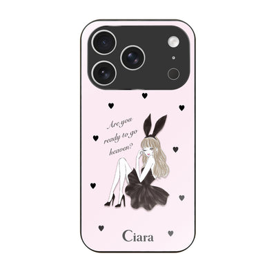iPhoneケース ガラス 強化ガラスケース ブラックバニー