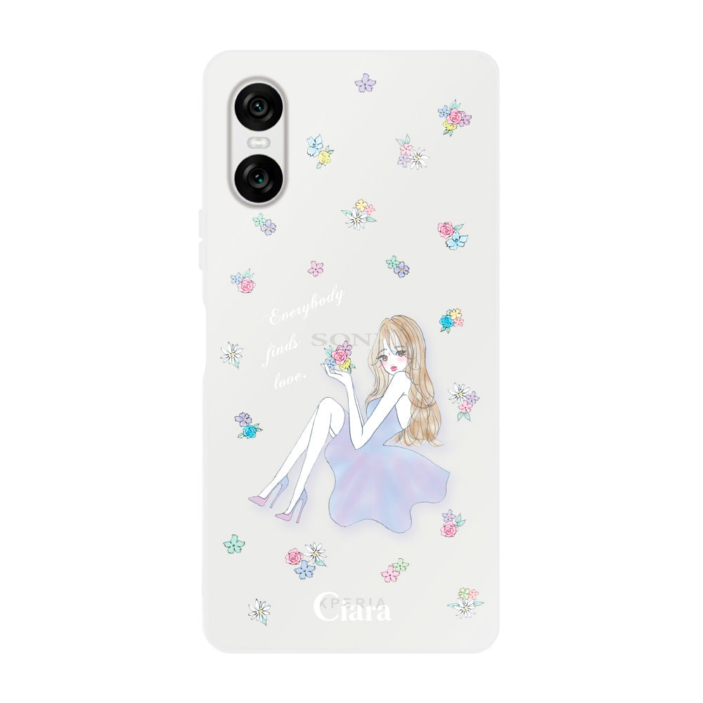 Xperia10VI クリアケース ラベンダーガール クリア