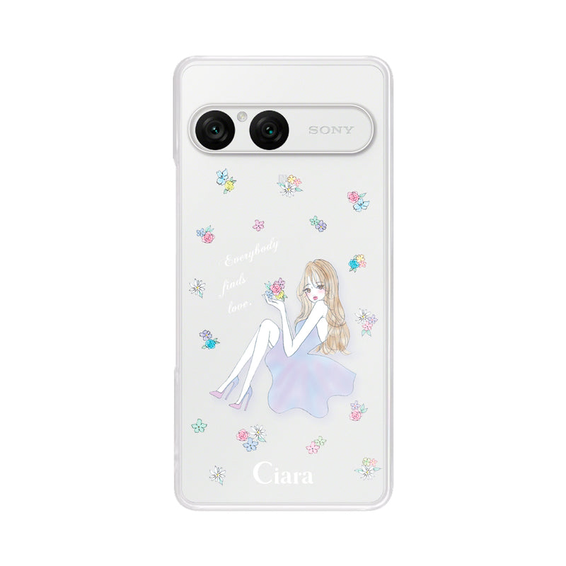 Xperiaケース クリアケース ラベンダーガール