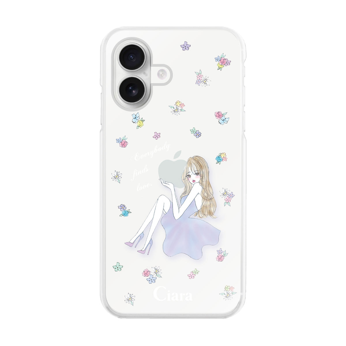 iPhone16 ハイブリッド クリアケース ラベンダーガール クリア