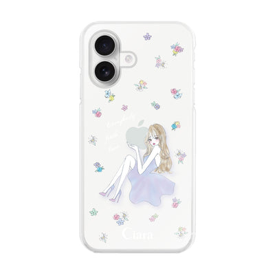 iPhoneケース ハイブリッド クリアケース ラベンダーガール