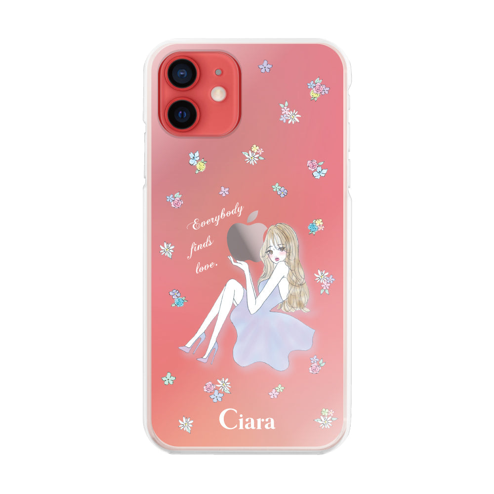 iPhone11 ハイブリッド クリアケース ラベンダーガール パステル