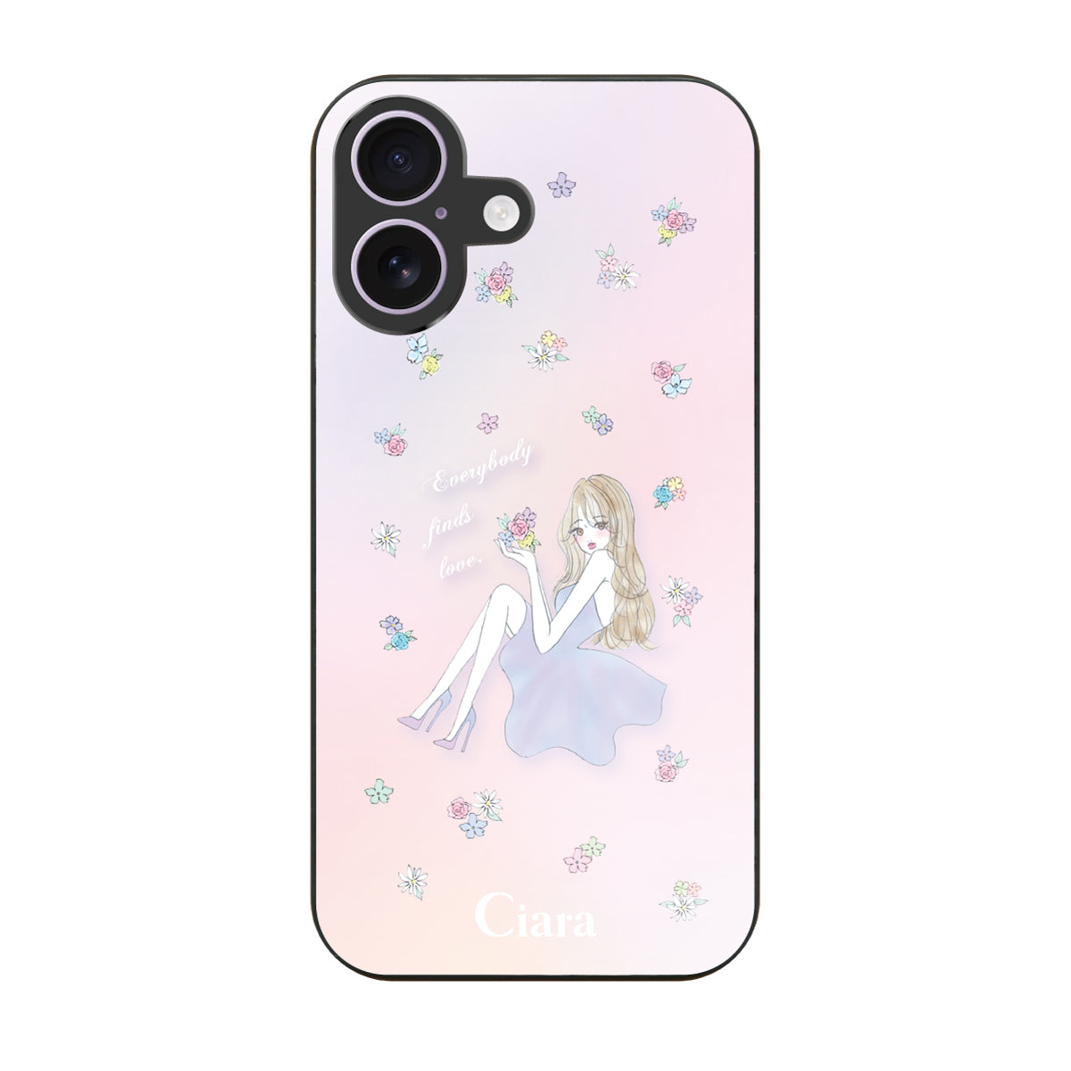 iPhone17 ガラス 強化ガラスケース ラベンダーガール ピンク