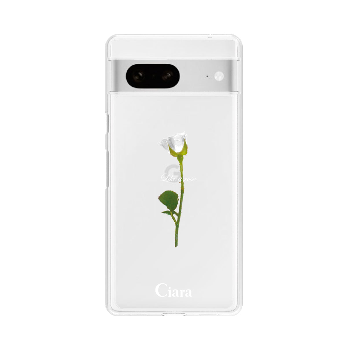 GooglePixel7 クリアケース ウォーターローズ ホワイト