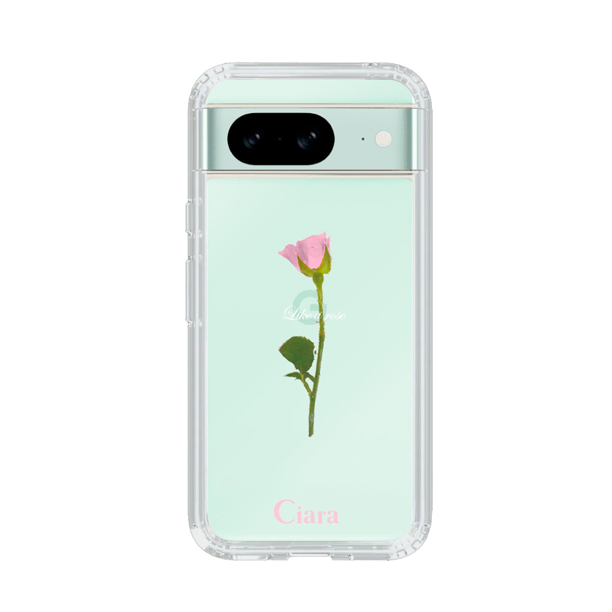 GooglePixel8 クリアケース ウォーターローズ ピンク
