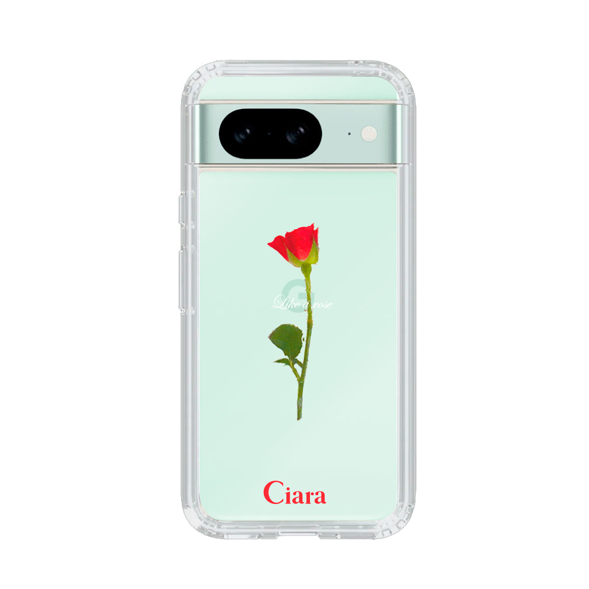 GooglePixel8 クリアケース ウォーターローズ レッド