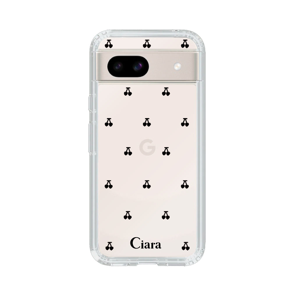 GooglePixel9/9Pro クリアケース タイニーチェリー ブラック