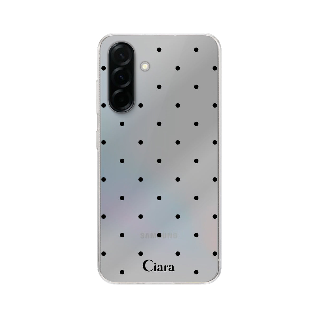 GalaxyA36 クリアケース スウィートドット ブラック