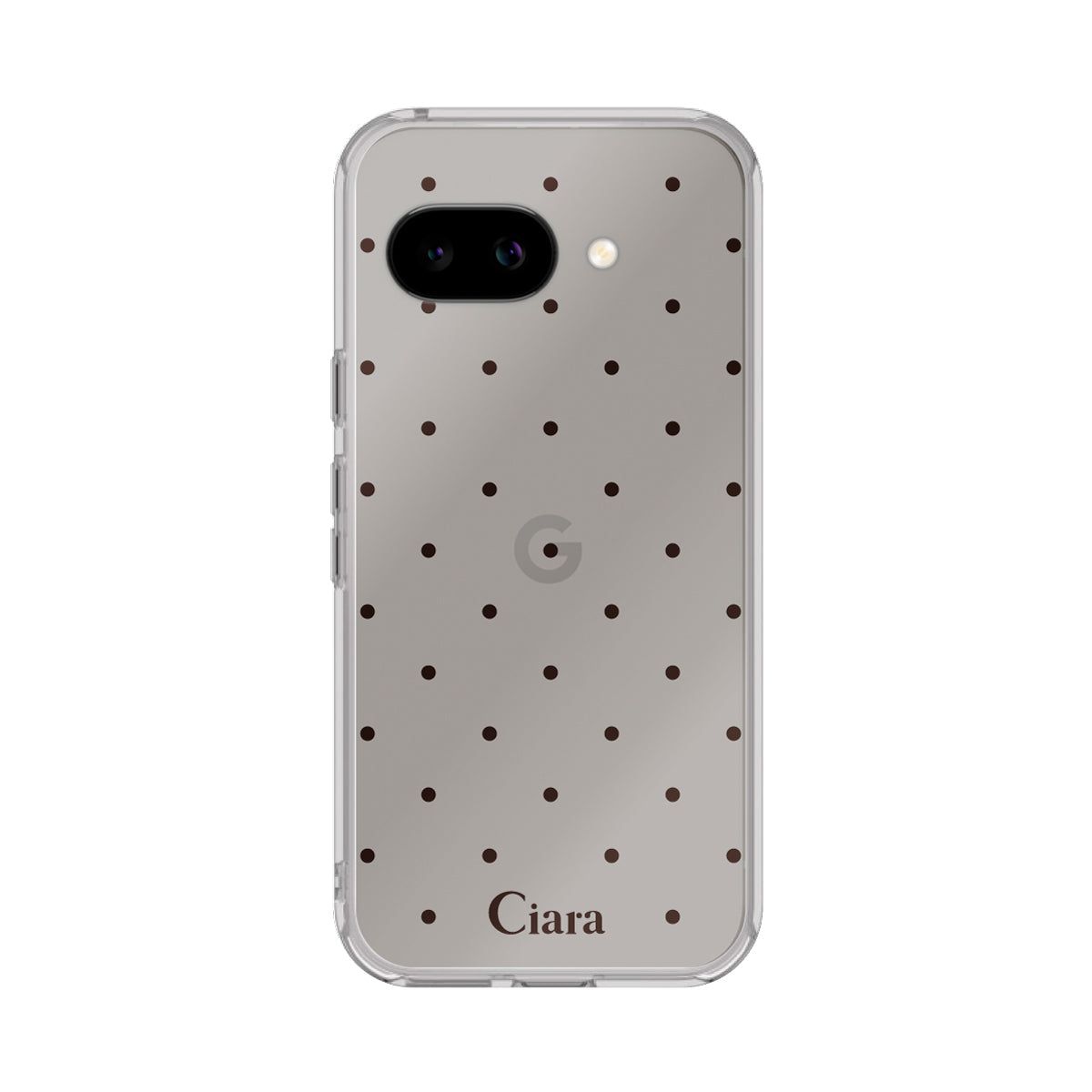 GooglePixel9a クリアケース スウィートドット ブラック