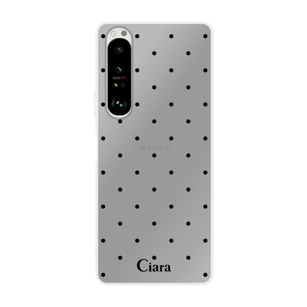 Xperia5Ⅱ クリアケース スウィートドット ブラック