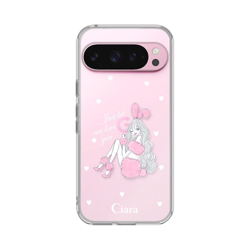 GooglePixelケース クリアケース ピンクバニー