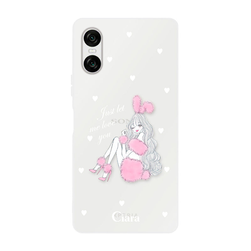 Xperiaケース クリアケース ピンクバニー