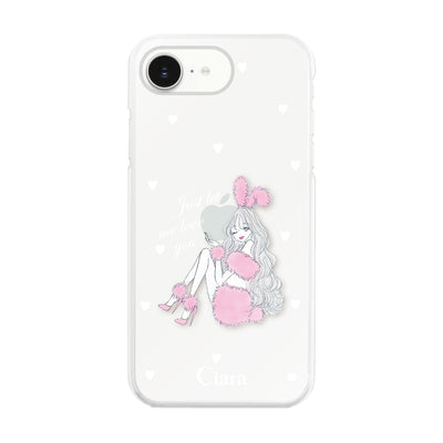 iPhoneケース ハイブリッド クリアケース ピンクバニー