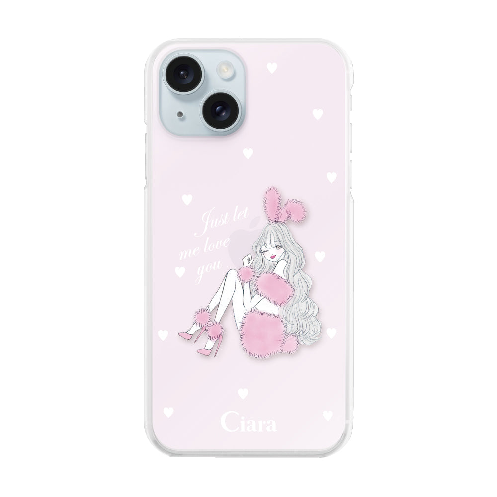 iPhone15Plus ハイブリッド クリアケース ピンクバニー ピンク