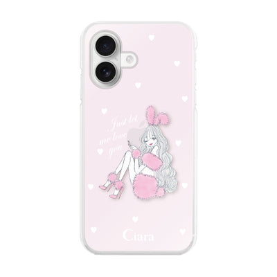 iPhoneケース ハイブリッド クリアケース ピンクバニー