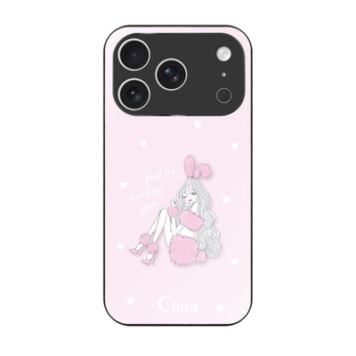 iPhoneケース ガラス 強化ガラスケース ピンクバニー
