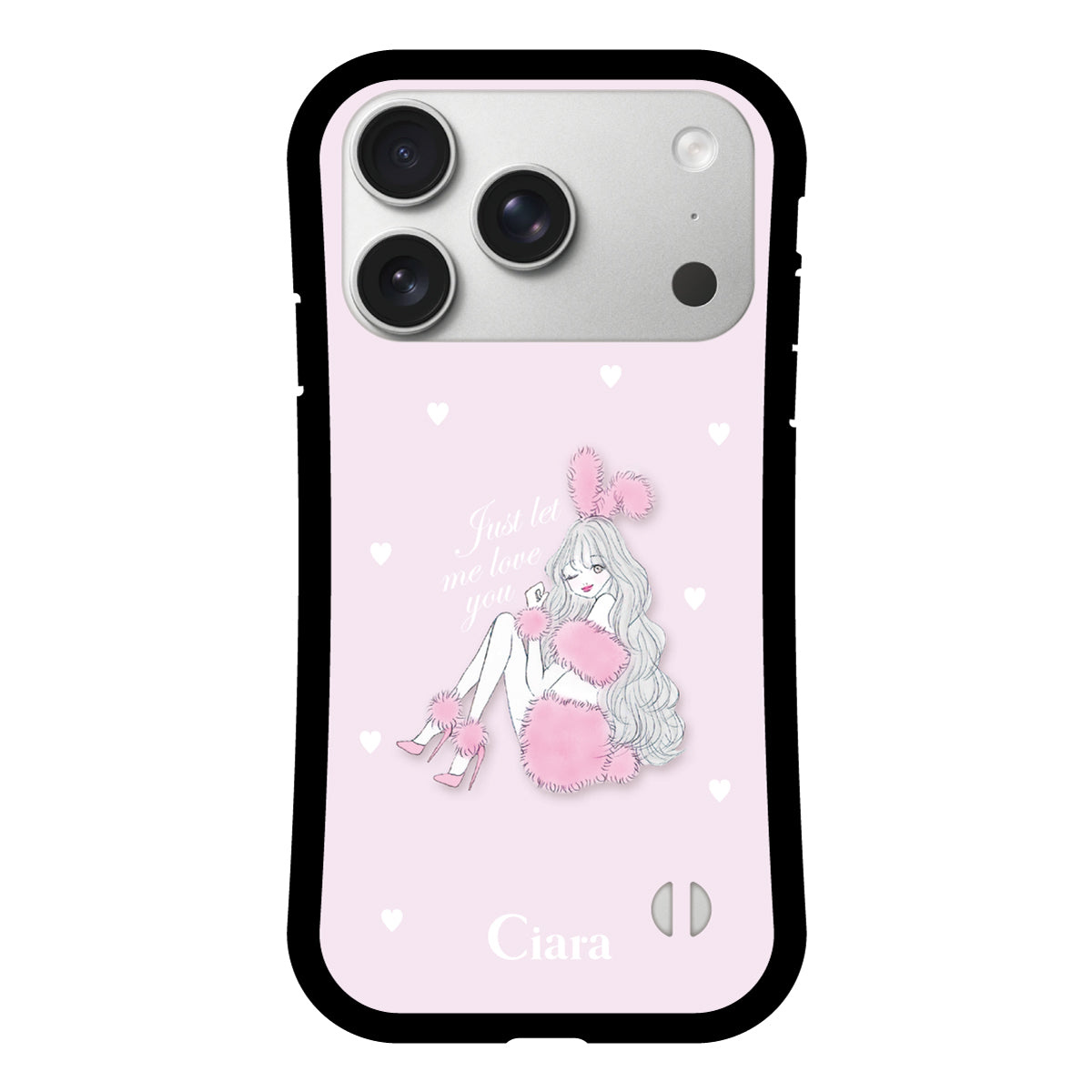 iPhone17Pro グリップ 耐衝撃ケース ピンクバニー ピンク