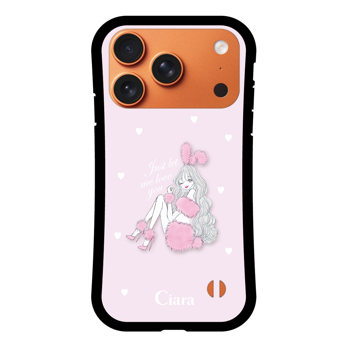 iPhone17ProMax グリップ 耐衝撃ケース ピンクバニー ピンク