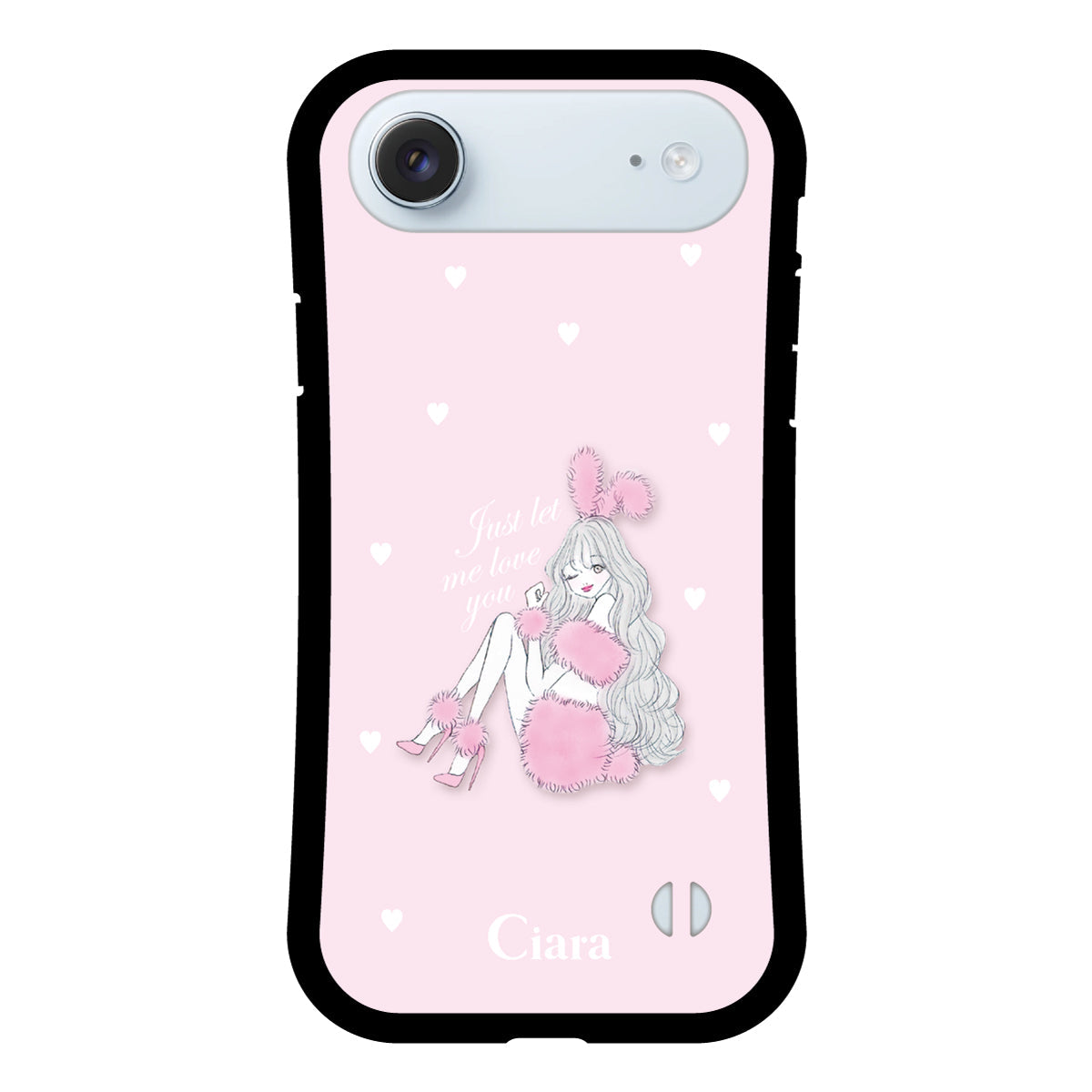 iPhoneAir グリップ 耐衝撃ケース ピンクバニー ピンク