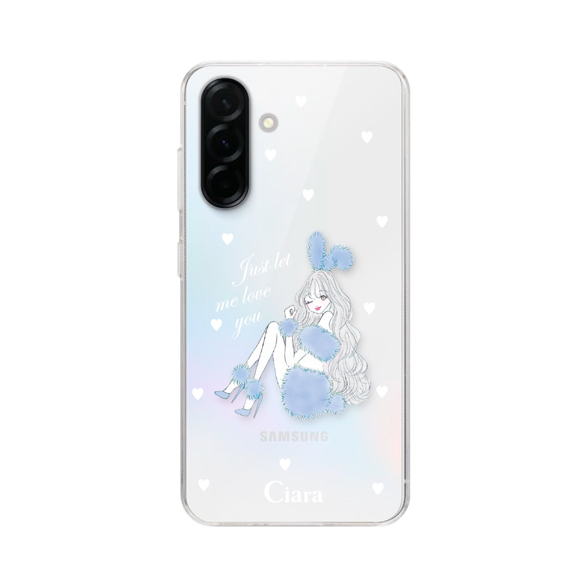 GalaxyA36 クリアケース ブルーバニー クリア