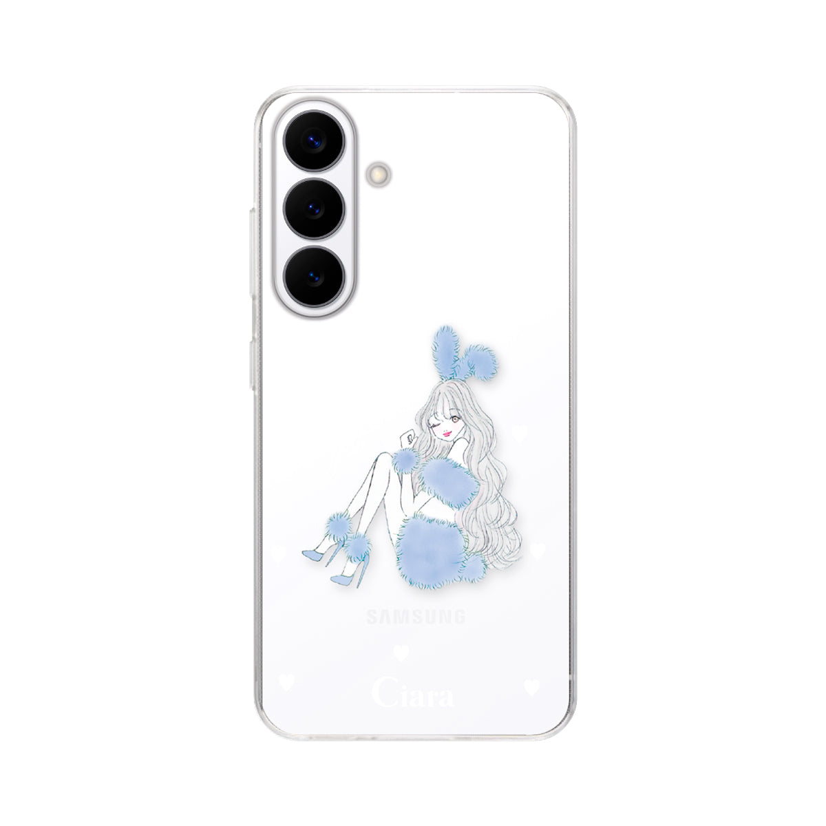 GalaxyS26 クリアケース ブルーバニー クリア