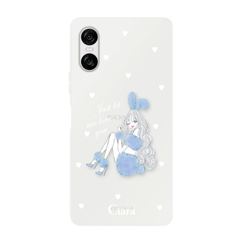 Xperiaケース クリアケース ブルーバニー
