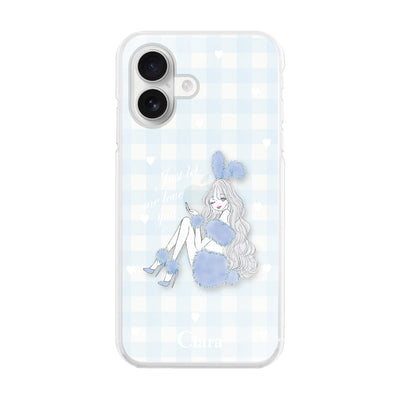 iPhoneケース ハイブリッド クリアケース ブルーバニー