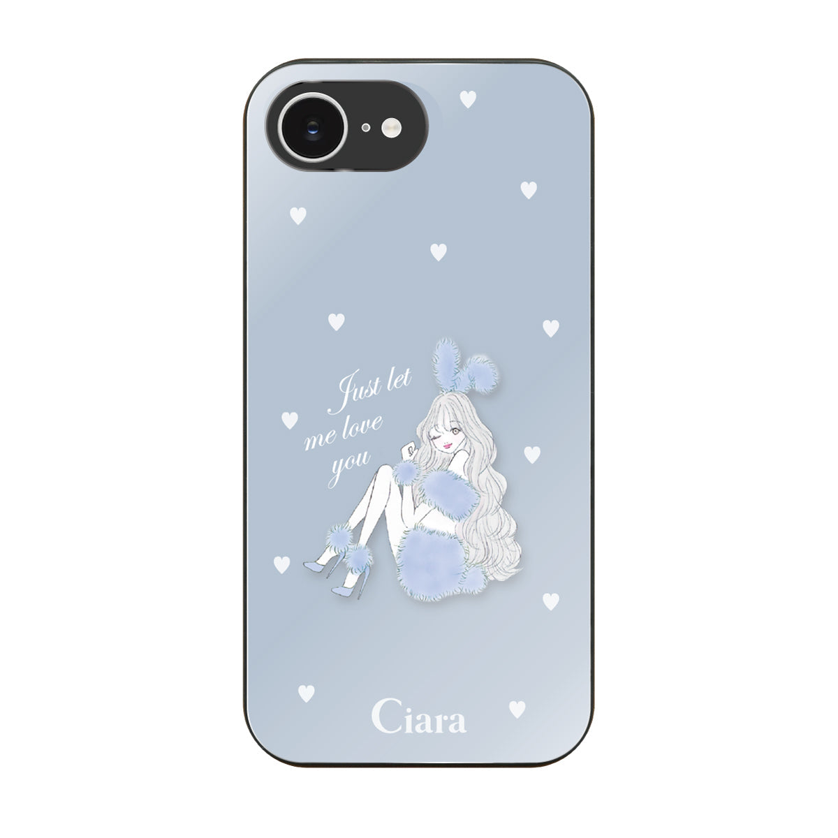 iPhone16e ガラス 強化ガラスケース ブルーバニー ブルー