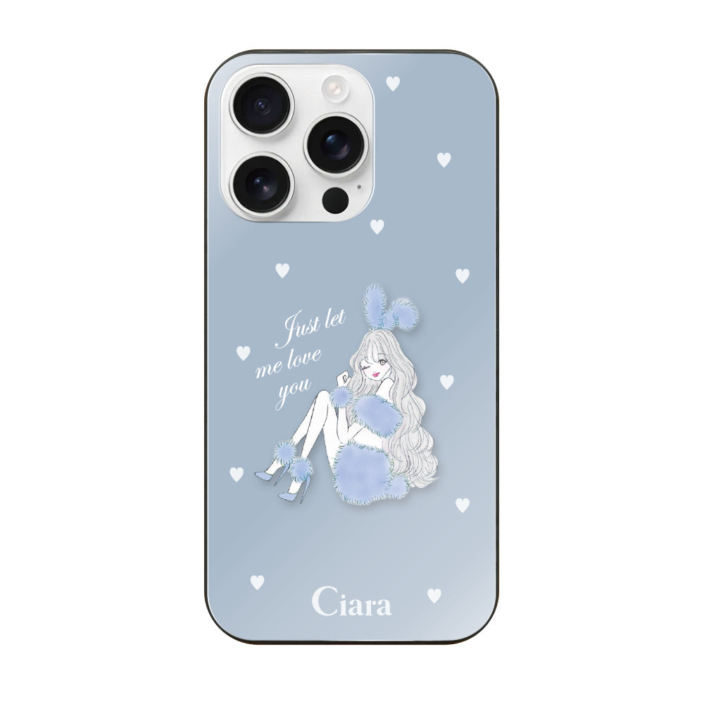 iPhone16ProMax ガラス 強化ガラスケース ブルーバニー ブルー