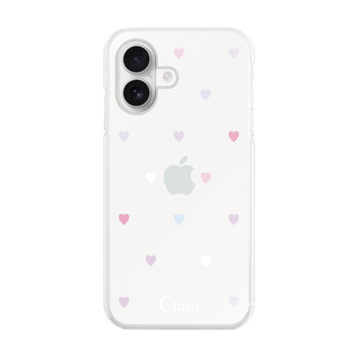 iPhoneケース ハイブリッド クリアケース パステルハート