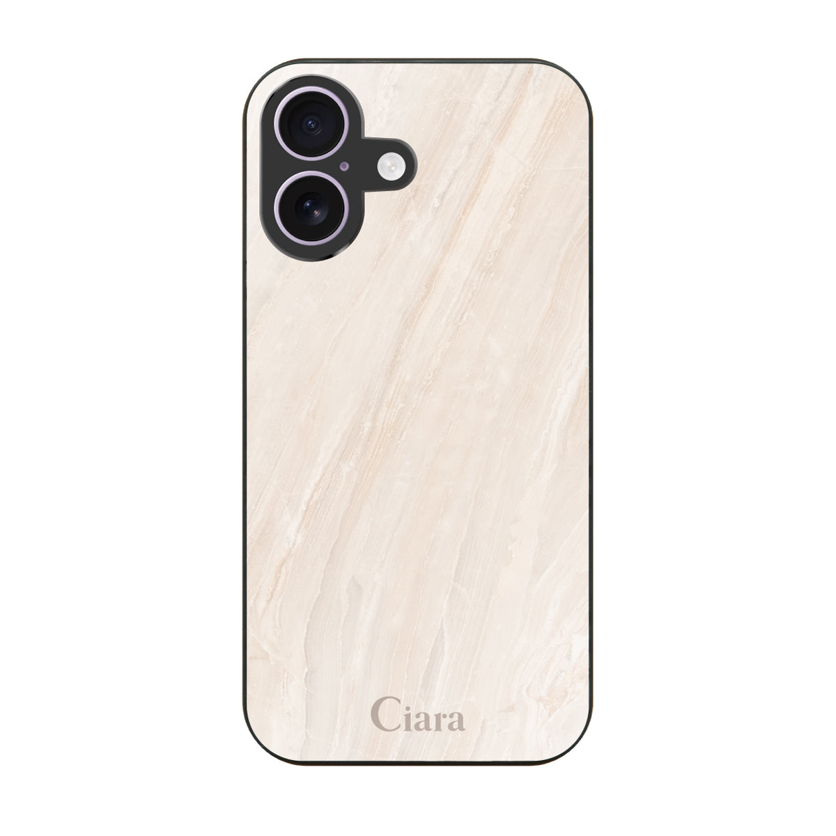 iPhone17 ガラス 強化ガラスケース マーブル ベージュ