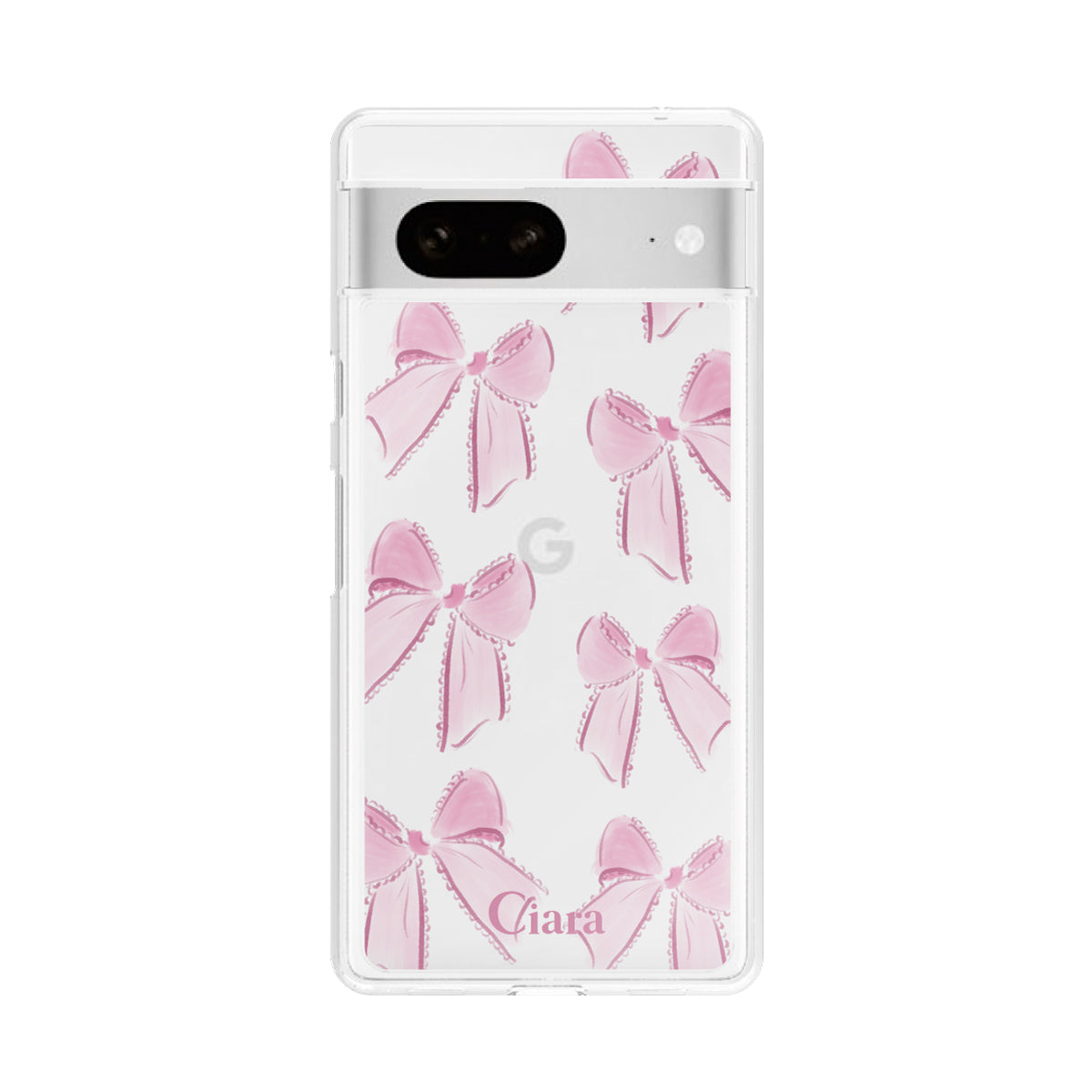 GooglePixel7 クリアケース ウォーターリボン ピンク