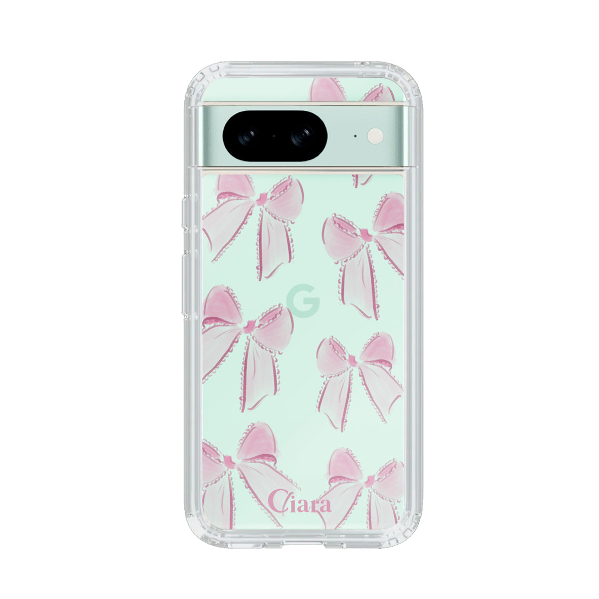 GooglePixel8 クリアケース ウォーターリボン ピンク