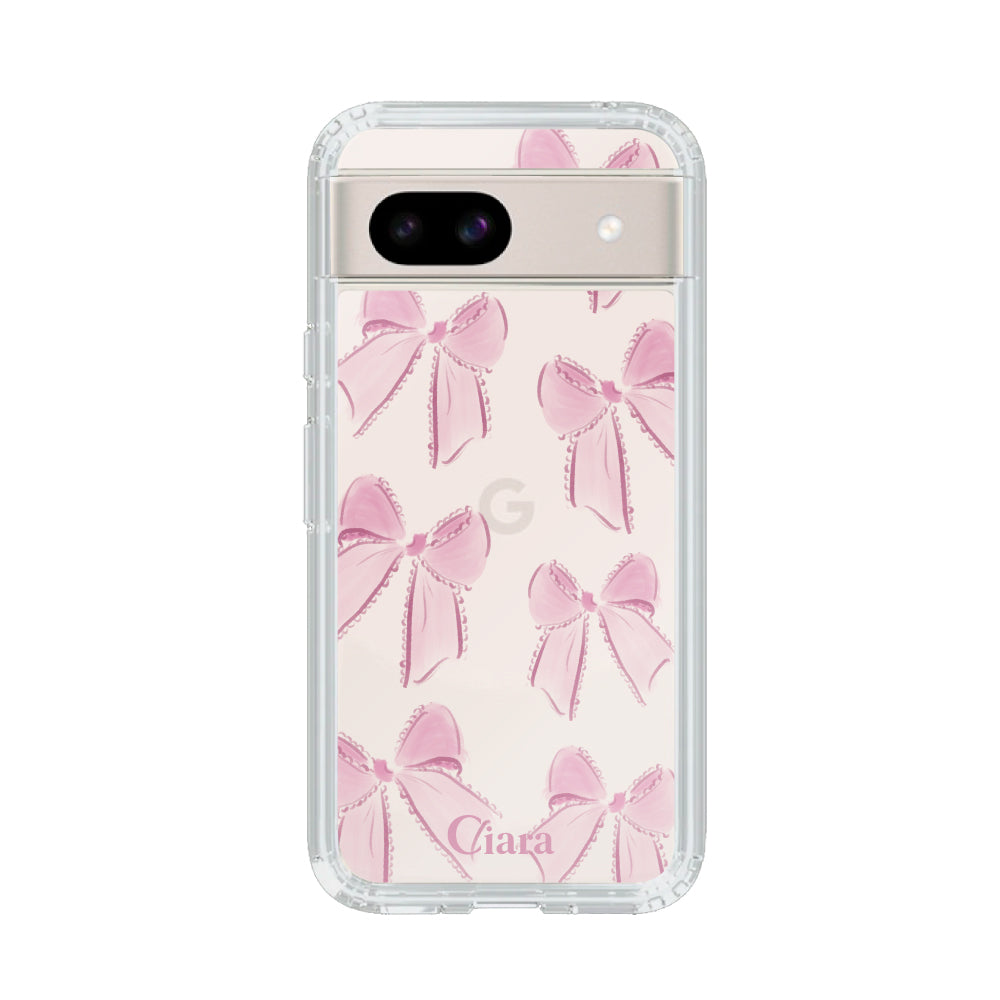 GooglePixel8aケース クリアケース ウォーターリボン ピンク