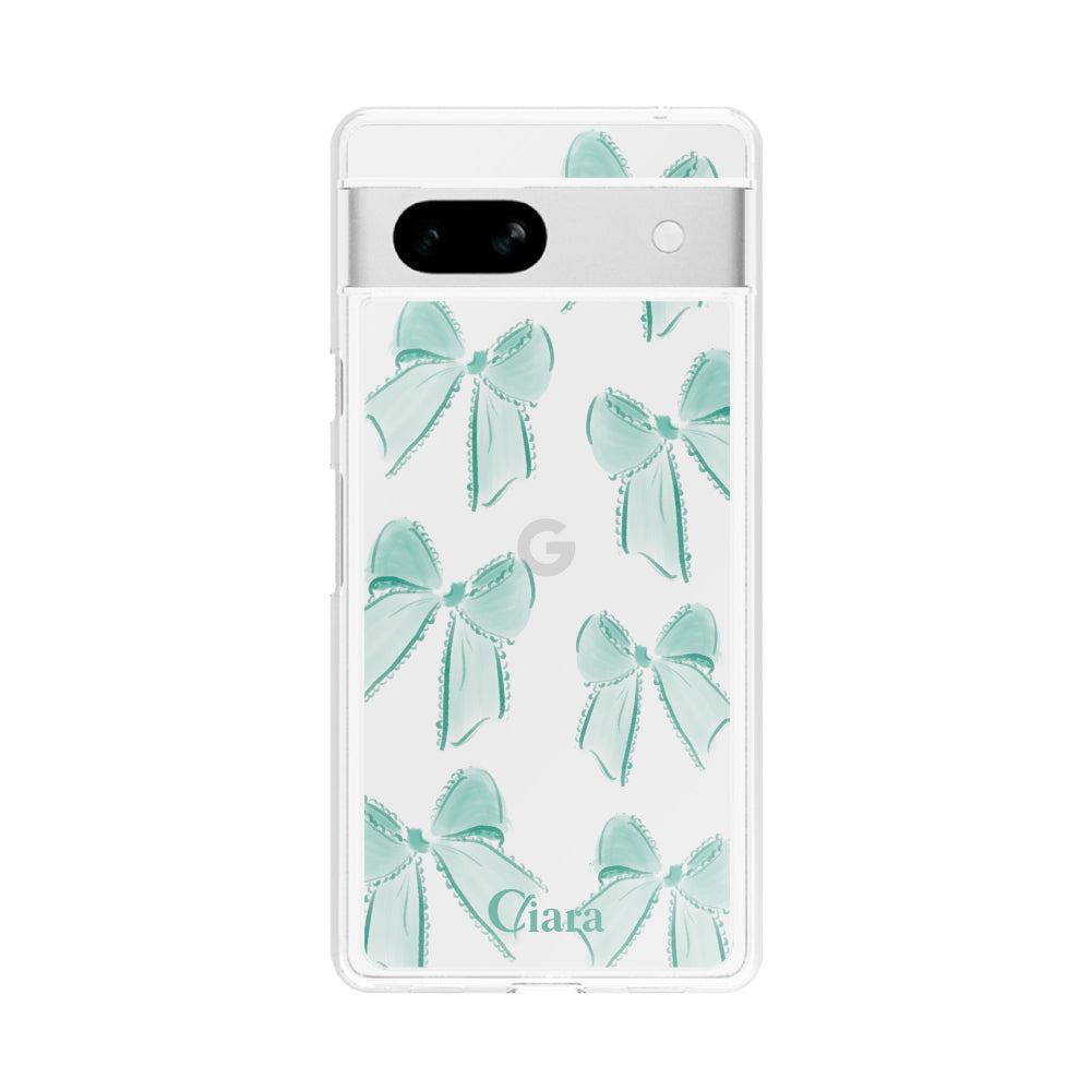 GooglePixel7aケース クリアケース ウォーターリボン グリーン